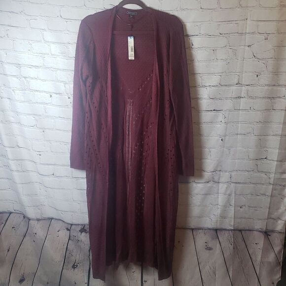 💜NWT Metaphor Maroon Sweater Jacket - Picture 1 of 6